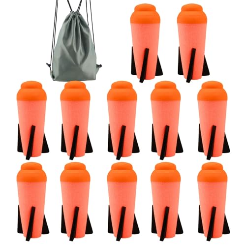 Ruibytree Mega Missile Refill for Nerf NStrike Elite Series 12 Packs Compatible Darts Mega Missile Refill Bullets Foam Rockets for Nerf Party Orange - Image 1