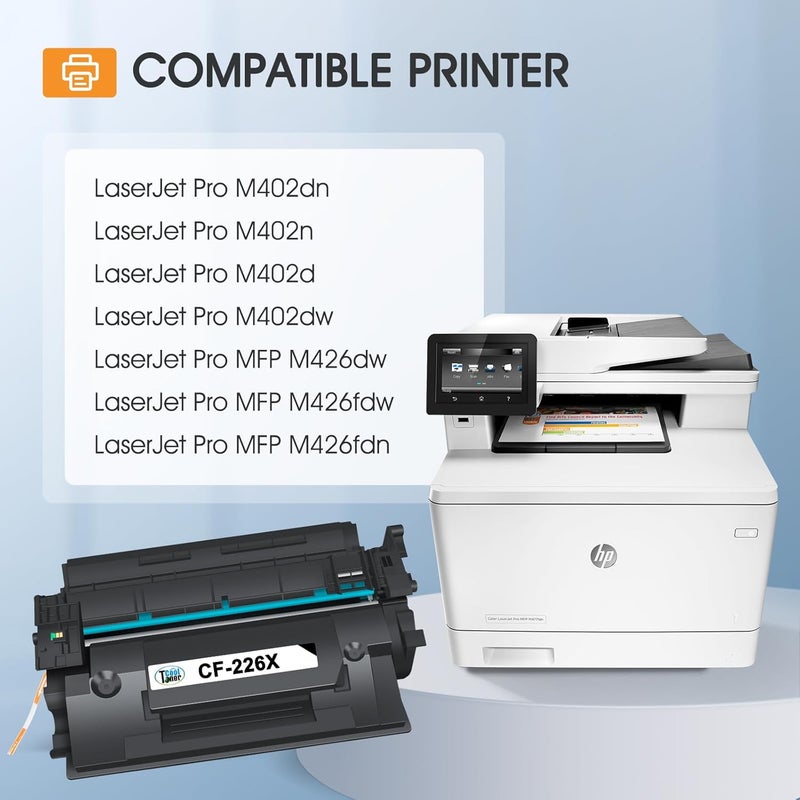 كول تونر خرطوشة حبر 26X CF226X لطابعة HP LaserJet M402n M426fdw سوداء عالية الإنتاجية متوافقة مع HP 26A CF226A Pro M402n MFP M426fdw M402dn M402dne M402 M402dw M426fdn M426 M426dw عبوة 4 - Image 2