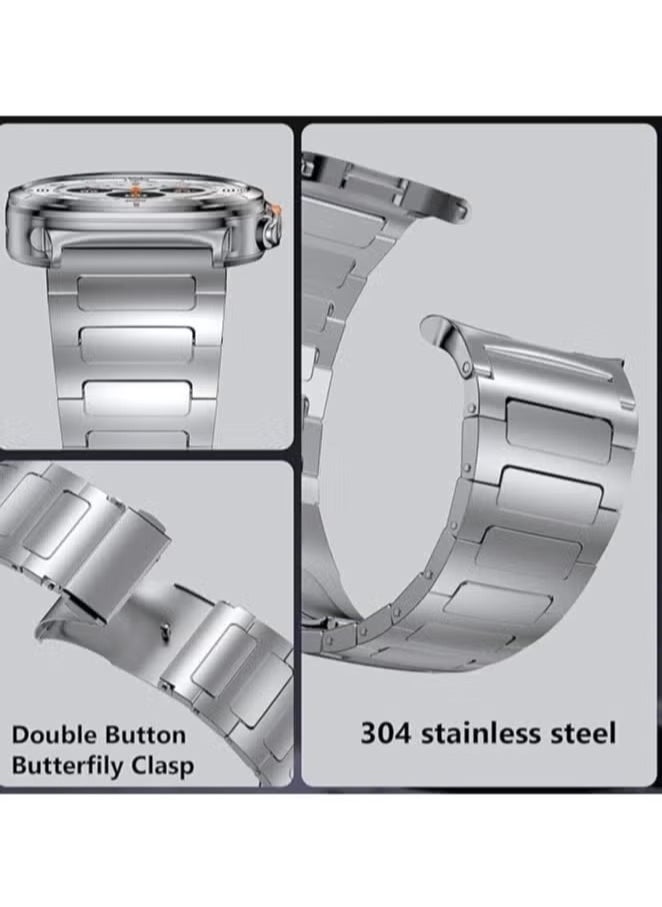 Gravity Premium Stainless Steel Band for Samsung Galaxy Watch Ultra 47mm (2024) – No-Gap Adjustable Metal Strap – Sleek & Comfortable Business Wristband for Galaxy Watch 7 Ultra 47mm – Durable Silver Replacement Bracelet for Men - Image 4