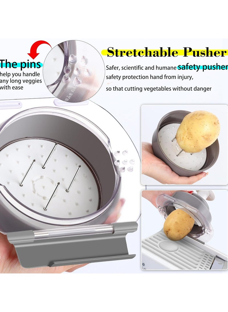 Halamine Adjustable Mandoline Food Slicer, Vegetables Cutter and Slicer, Mandoline Slicer for Kitchen, Mandolin Slicer, Potato Slicer, Tomato Slicer, Veggie Chopper with French Fry Cutter Waffle Make - Image 5
