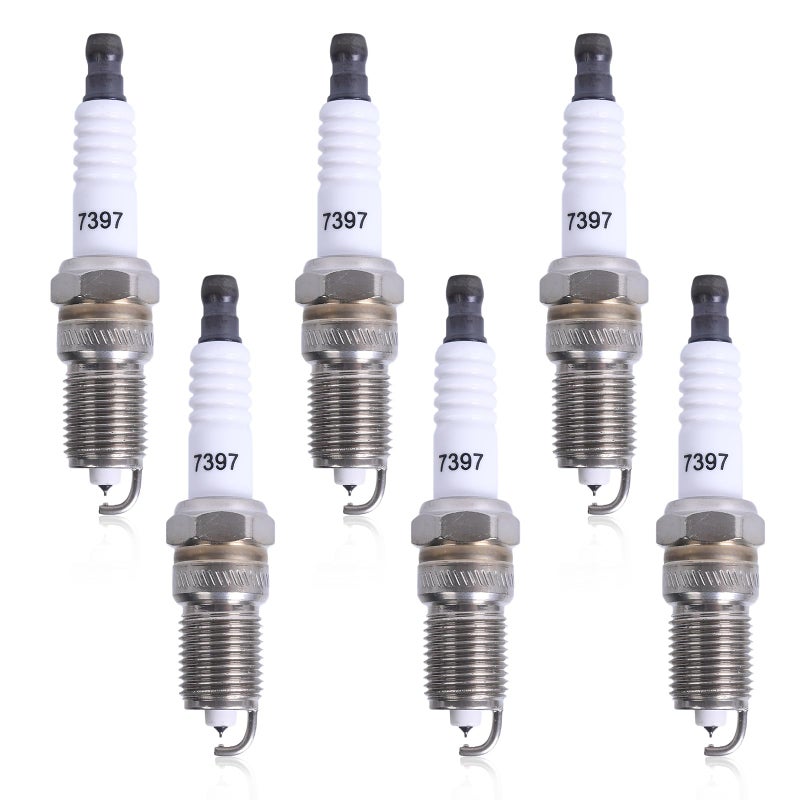 Iridium Platinum Spark Plugs 7397 Compatible with Ford Escape Taurus Bronco Ranger Lumina Chevrolet Monaco Dodge MercedesBenz Buick Mazda DeLorean Mercury Eagle Set of 6