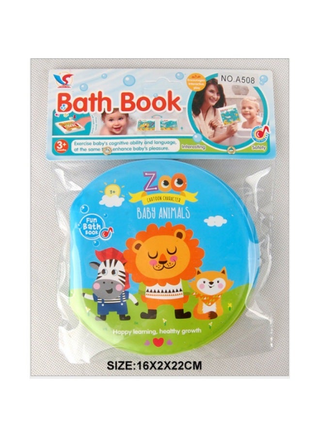 Children's Early Education English EVA Bath Book Baby Tear Waterproof Cloth Book Containing BB Children's Cognitive Toys-Color:Animal Round  - Image 1