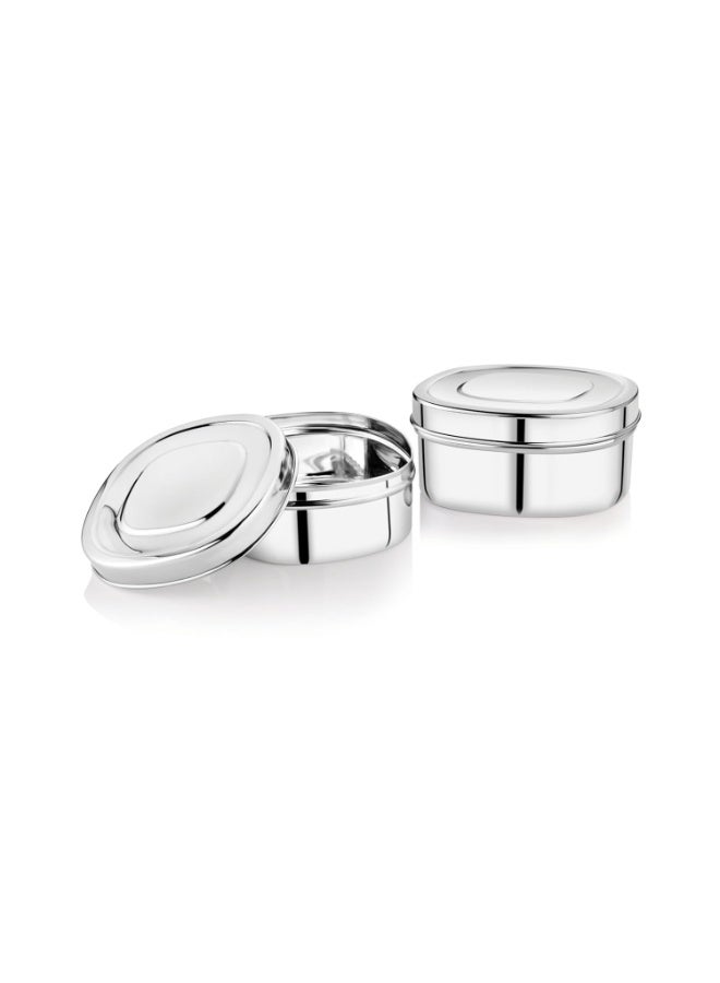 EMBASSY Stainless Steel Square Puri Box/Dabba | Size 6 | 800 ml | Pack of 2 | Ideal for Chapati, Paratha, Dry Food, Snacks & Fruits | Stackable/Multipurpose Storage Container - Image 1