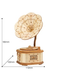 Robotime Rolife Gramophone Model 3D Wooden Puzzle TG408, 3D Wooden Puzzles for Adults/Teens, Creative Home Decor, Unique Gift for Craft Hobby Adults/Teens  - Image 2