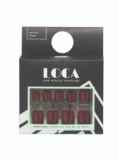 loca Loca press on nails deep red natural shape  - Image 1