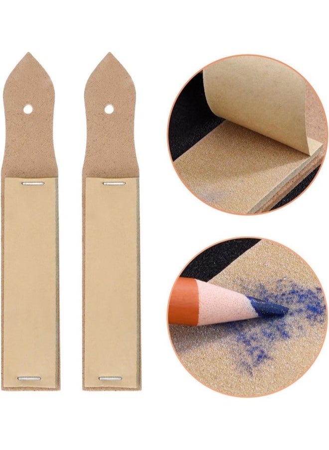 12 Pieces Blending Stumps and Tortillions Set with 2pcs Sandpaper Pencil Sharpener for Student Sketch Drawing