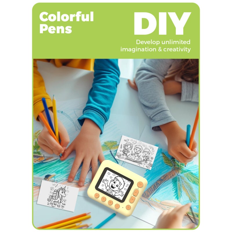 Kids Instant Print Camera 2.4-Inch IPS Screen Instant Print - 1080P Video 10X Zoom Kids Digital Camera for Kids Birthday Holiday Gifts - Image 5