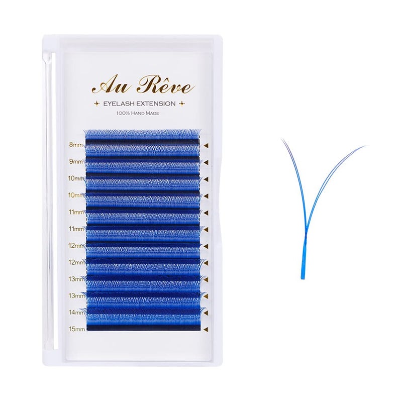 Y Lashes Extensions Colored YY Lashes Premade Fans Blue Eyelash Extensions D Curl 007mm 815mm Mixed Tray Y Shape Easy Fan Volume Lashes Supplies YY007DSky Blue