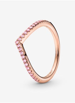 Pandora Timeless Wishbone Sparkling Pink Ring