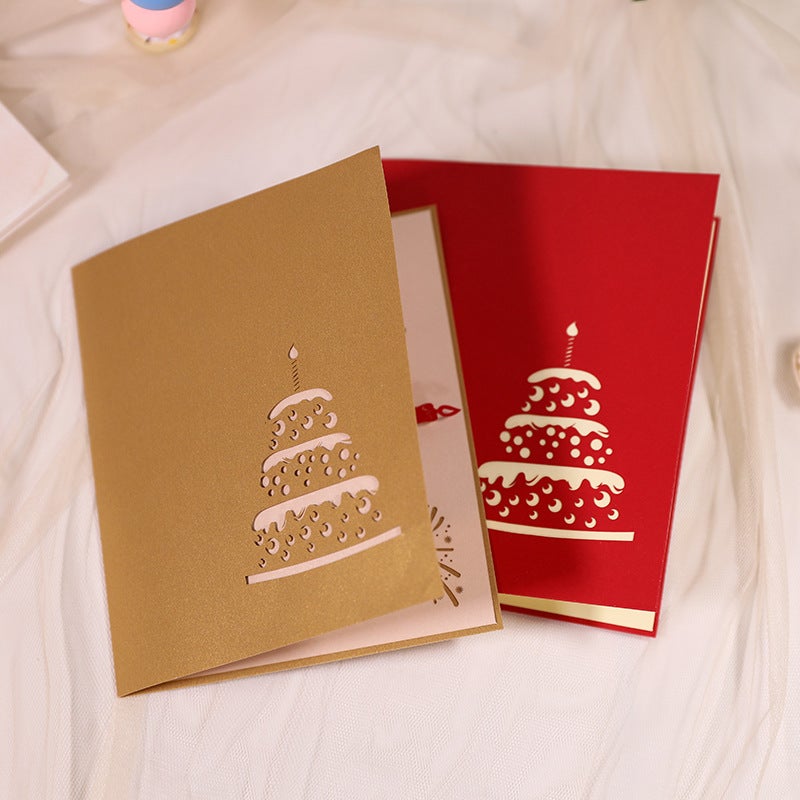 Birthday Music Cake Stereo Greeting Card Paper Carving With Light Handmade Creative Blessing Message Card Gift - Image 4