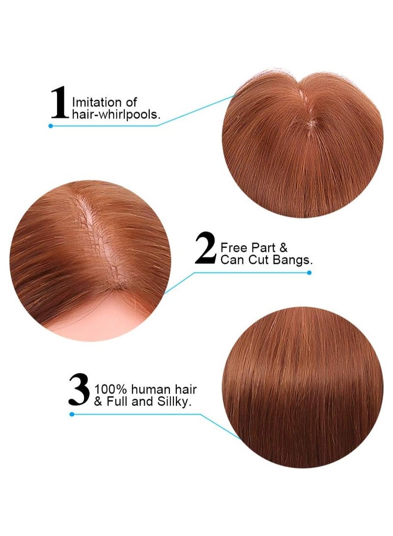 Estelle Mannequin Head with 100% Human Hair With Stand , 24 To 20 inch  Real Hair, Cosmetology Doll Nature Hair Head For Hairdressers' Practice Training, Hairstyling and Braid(lightbrown) - Image 3