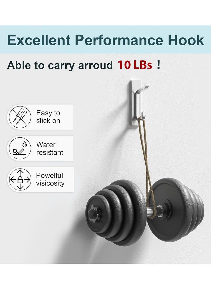 Alruht 4 Pack Self Adhesive wall Hooks, Heavy Duty Stainless Steel Hooks, Easy to Install, Bathroom Kitchen Organizer Hooks for hanging Towel, Clothes, No Drilling Needed  - Image 2