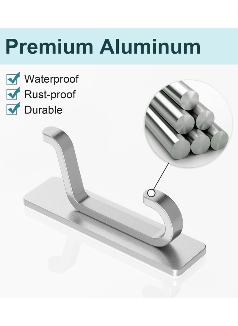 Alruht 4 Pack Self Adhesive wall Hooks, Heavy Duty Stainless Steel Hooks, Easy to Install, Bathroom Kitchen Organizer Hooks for hanging Towel, Clothes, No Drilling Needed  - Image 3