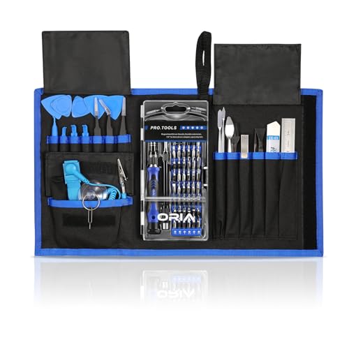 ORIA Precision Screwdriver Kit, 86 in 1 with 57 Bits Repair Tool Kit, Portable Bag for Cellphone, Game Console, Tablet and Other Devices, Blue - Image 1