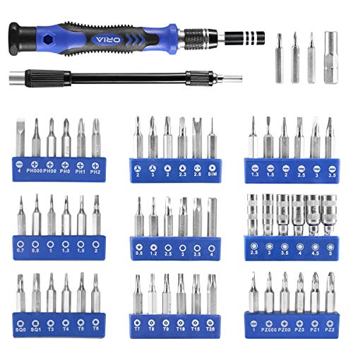 ORIA Precision Screwdriver Kit, 86 in 1 with 57 Bits Repair Tool Kit, Portable Bag for Cellphone, Game Console, Tablet and Other Devices, Blue - Image 2