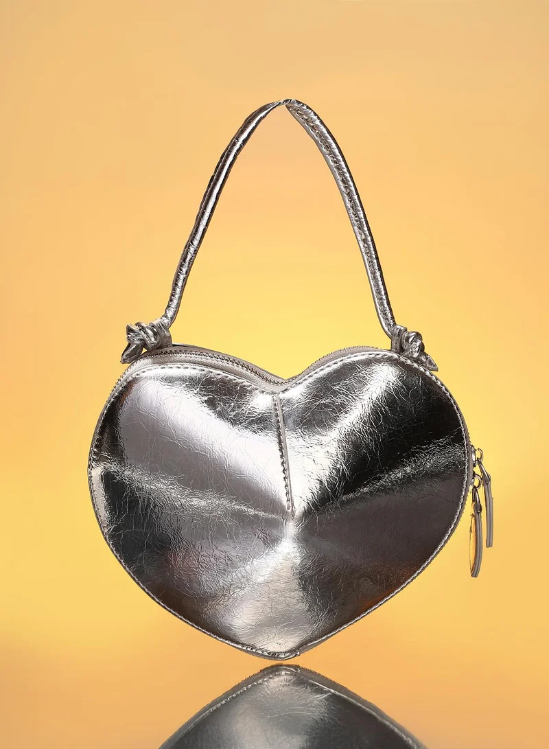 Haute Sauce Metallic Heart Handbag