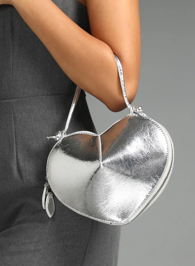 Haute Sauce Metallic Heart Handbag