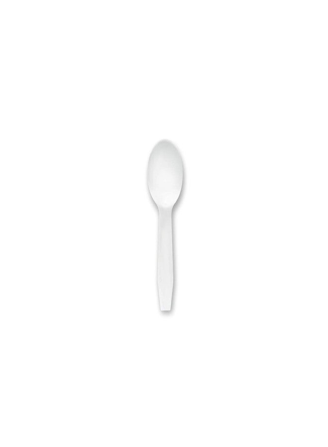 Party Essentials Plastic Disposable Gelato/Taster Spoons, 3", Pack of 200, White - Image 1