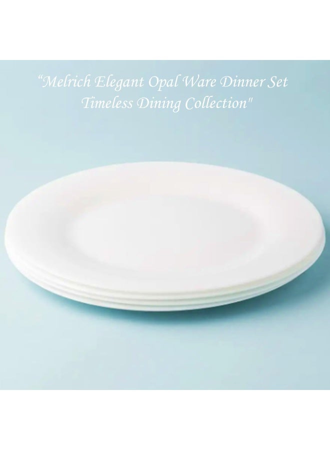 Melrich 12-Piece Opalware Dinner Set With 4X 25 Cm Dinner Plate, 4X18 Cm Desert Plate, 4 X 13 Cm Bowl, Serves 4, White - Image 4
