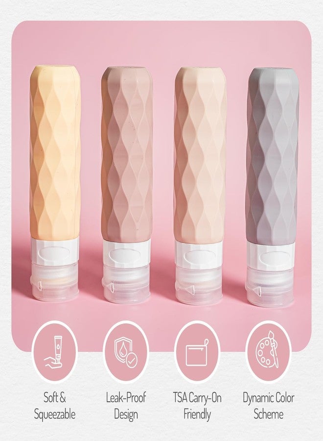 SUNNIFA Travel Bottles for Toiletries, Silicone Travel Containers for Toiletries, Leak Proof Refillable Liqus Shampoo and Conditioner Travel Essentials Toiletry Bottles (Pastel, 90ML) - Image 4
