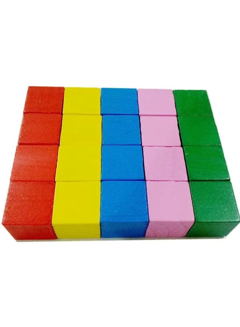 هويتك مجموعة مكعبات خشبية مربعة ملونة - Image 5