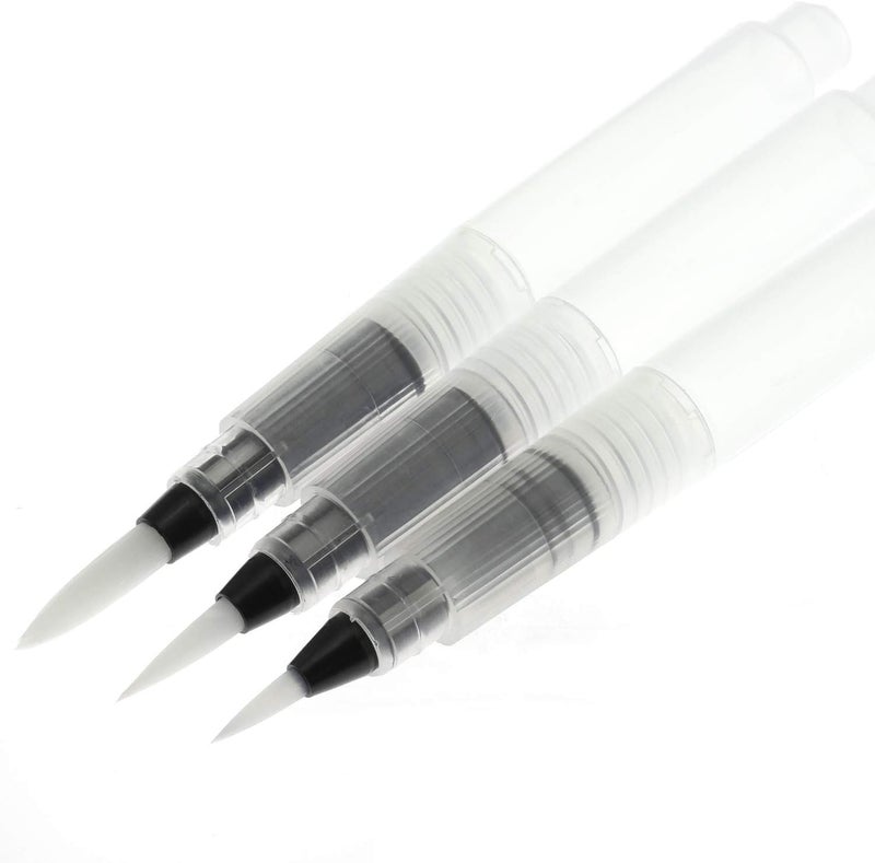 KRYTONE�Water Coloring Brush Pens Portable Brush Pencil Soft Watercolor Brush Pen for Beginner Painting Drawing Art Supplies Pointed Head (Set of 3) - Image 1