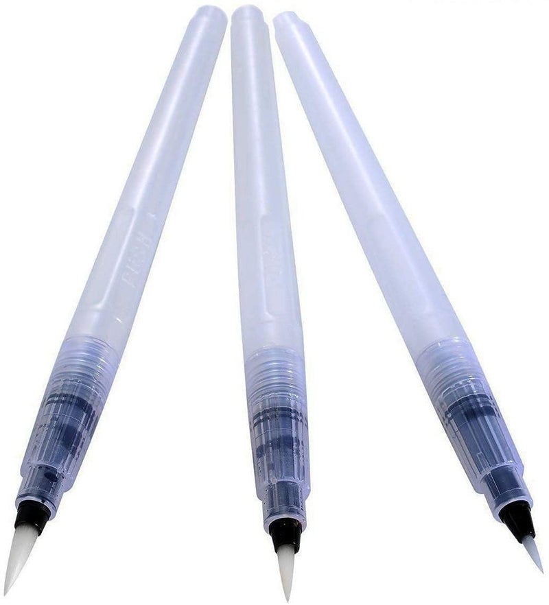 KRYTONE�Water Coloring Brush Pens Portable Brush Pencil Soft Watercolor Brush Pen for Beginner Painting Drawing Art Supplies Pointed Head (Set of 3) - Image 3