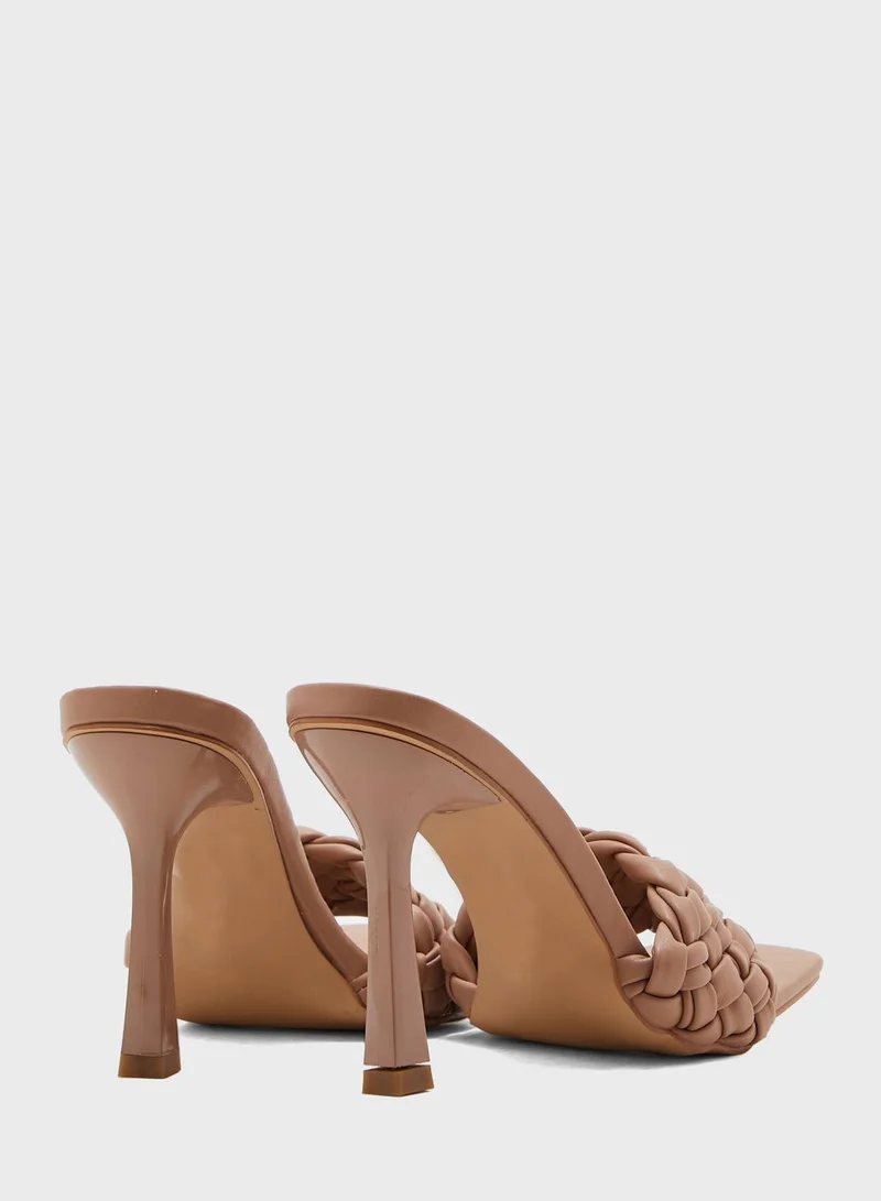 Ginger Braided Square Toe Mule Sandal