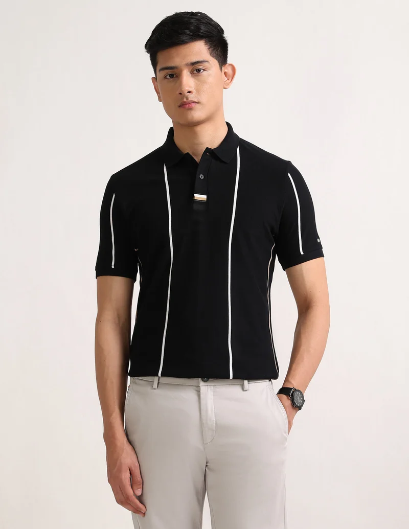 Arrow Vertical Striped Regular Fit Polo Shirt