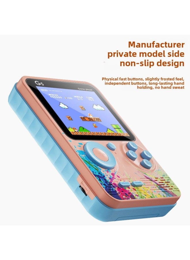 G5 Macaron Handheld Game Machine 500 Classic Game Doubles Retro Toy Nostalgic Handheld Arcade-Model:G5 Doubles-lotus Pink  - Image 5