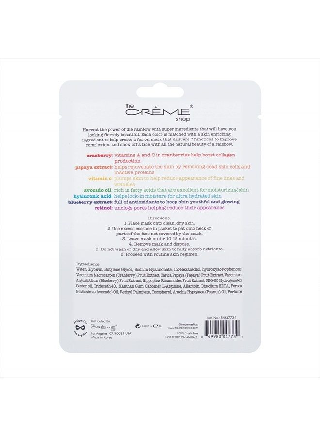 The Crème Shop Korean Skincare Rainbow Face Sheet Mask for Bright, Dewy, Youthful, Bouncy, Healthy Skin - 3 Pack - Image 4