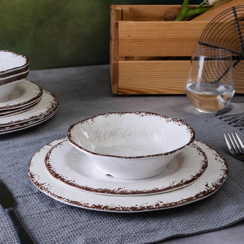 LEHAHA 6 Piece White Dinner Plate Set, 11â€ Durable Melamine Plates, 6 Piece Camper RV Dishes Set for Formal and casual dining, Lightweight and Chip Resistant, Dishwasher Safe - Image 4