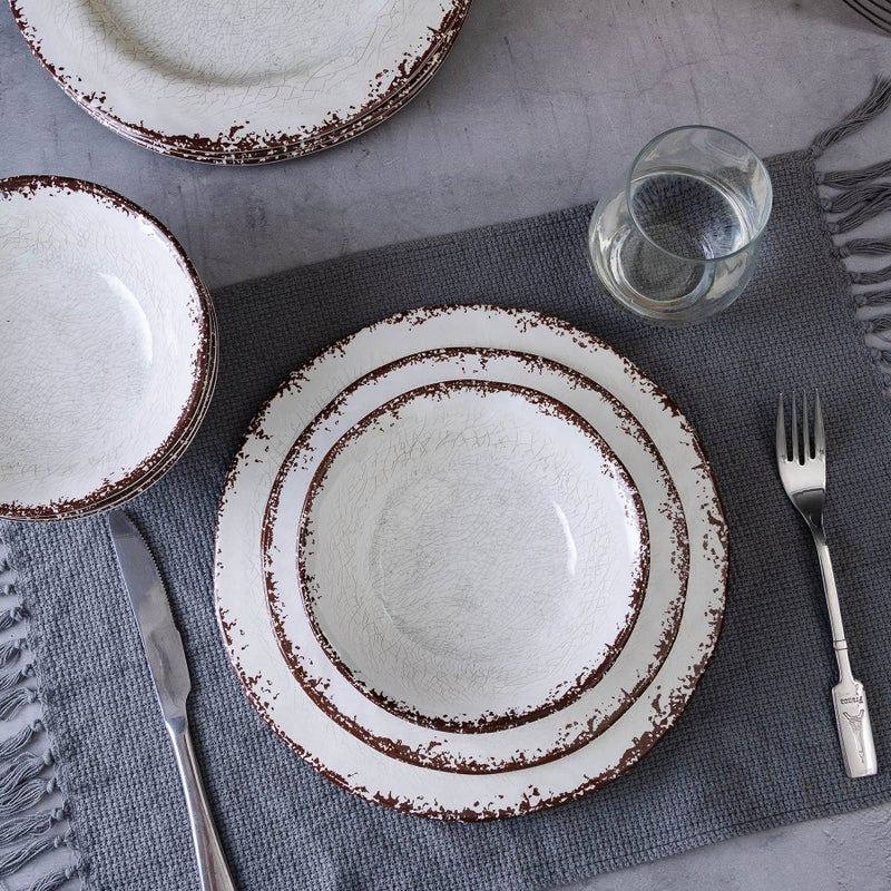LEHAHA 6 Piece White Dinner Plate Set, 11â€ Durable Melamine Plates, 6 Piece Camper RV Dishes Set for Formal and casual dining, Lightweight and Chip Resistant, Dishwasher Safe - Image 3