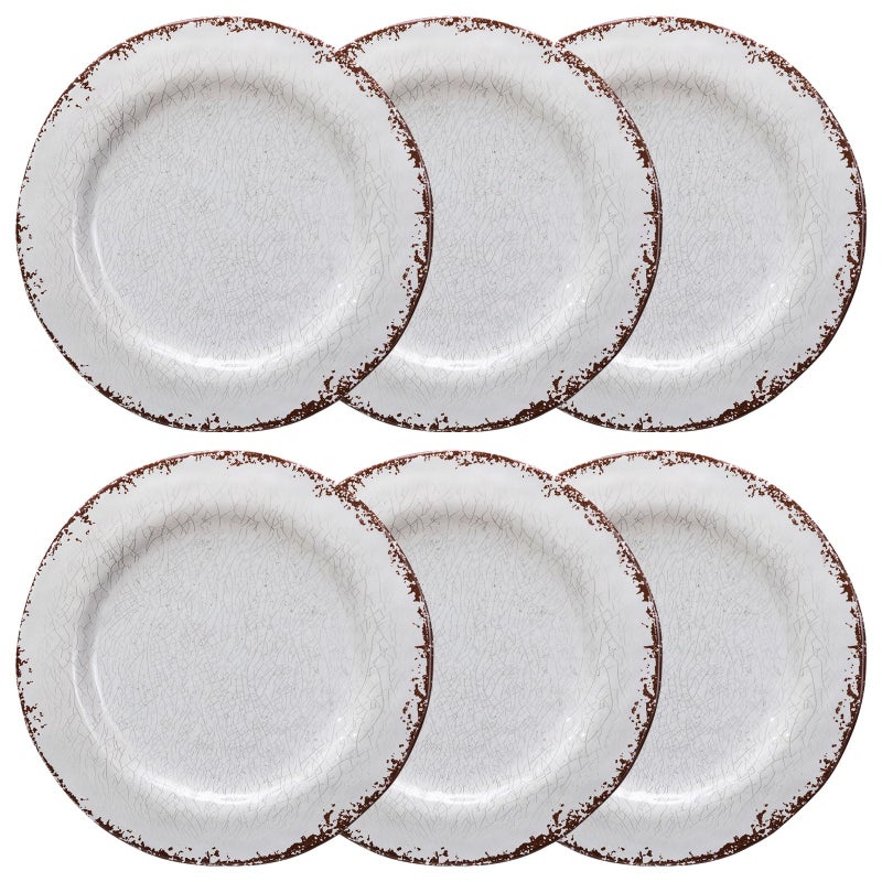 LEHAHA 6 Piece White Dinner Plate Set, 11â€ Durable Melamine Plates, 6 Piece Camper RV Dishes Set for Formal and casual dining, Lightweight and Chip Resistant, Dishwasher Safe - Image 2