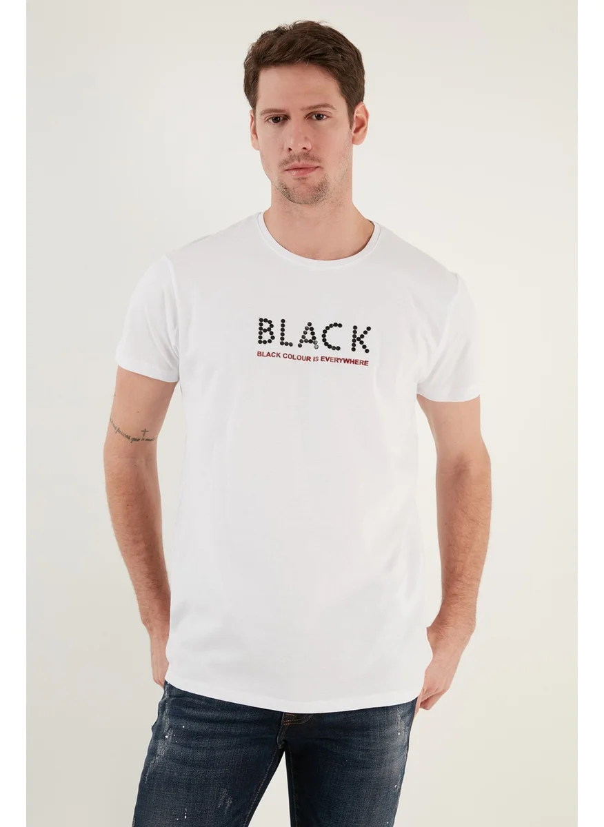 Buratti Cotton Printed Slim Fit Crew Neck T Shirt Men's T Shirt 541BLACKCOLOUR