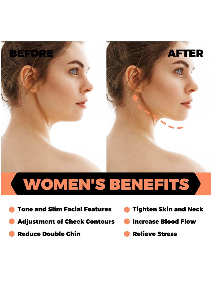 Y&D SYOSI Jawline Exerciser for Men Women, Jaw Trainer, Silicone Facial Sculpting Jawline, Reduce Double Chin, Face Neck Toning, Strengthen Muscles, Tighten Skin and (Black, 55lb) - Image 3