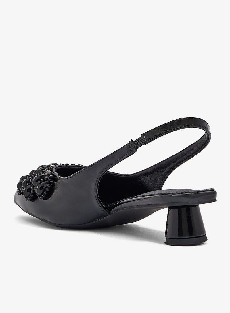 خزانة حذاء بكعب متوسط بتفاصيل مزخرفة - Image 2