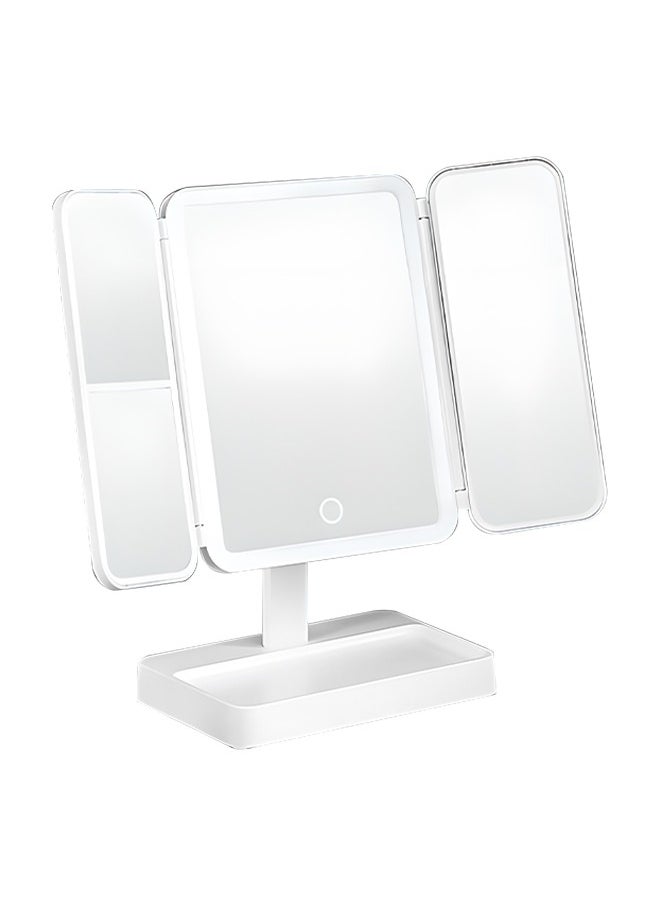 Generic - Foldable Three-Sided Makeup Mirror, 360° Rotating Vanity Mirror With Adjustable Three-Color Light, Smart Touch Design, Non-Slip Base, Suitable for Bedroom, Dressing Room, Bathroom, Office - Image 1