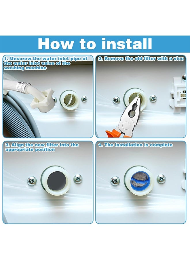 HY 20 Pcs Washing Machine Water Filter, Washing Machine Water Inlet Valve Washing Machine Filter Hose Washer with Screen Filter, Washing Machine Hose Filter Inline Water Filter Washing Machine Inlet Valve - Image 4