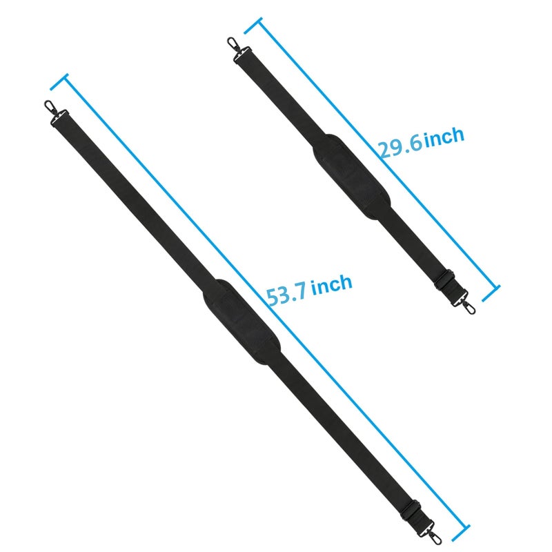 Taygeer Taygeer Shoulder Strap, 52" Universal Replacement Laptop Shoulder Strap Luggage Duffel Bag Strap Adjustable Comfortable Belt with Metal Hooks for Briefcase Computer Messenger Bag Laptop Case, Black  - Image 2