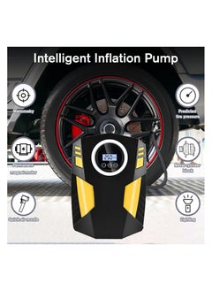 SHEZA STAR Digital Tyre Inflator Air Compressor, Portable Car Tyre Pump with 3 Nozzle and LED Light, 12V DC Electric Tyre Pump 100PSI Auto Pump for Car, Bicycle, Motorcycle, Ball  - Image 3