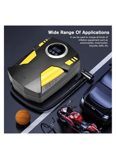 SHEZA STAR Digital Tyre Inflator Air Compressor, Portable Car Tyre Pump with 3 Nozzle and LED Light, 12V DC Electric Tyre Pump 100PSI Auto Pump for Car, Bicycle, Motorcycle, Ball  - Image 5