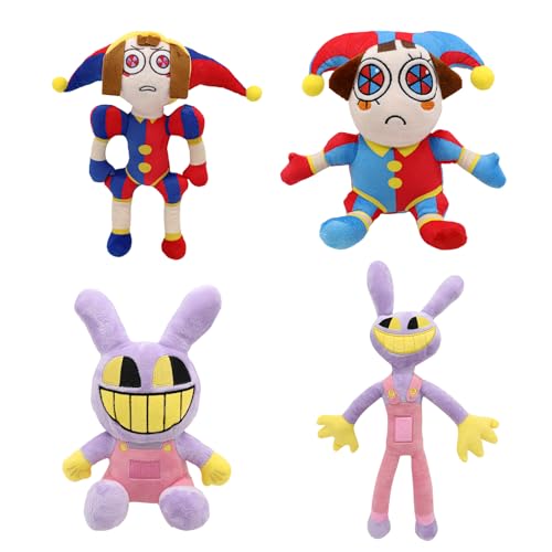 SAJISP The Amazing Digital Circus Plush4pcs Pomni Plushies Toy Gift Cute Stuffed Figure Doll for Kids and Adults Birthday Halloween Christmas Choice for Boys Girls - Image 1