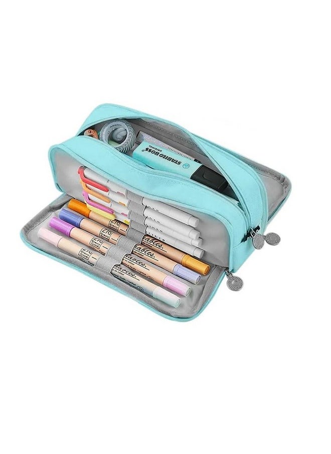 Zibuyu - Zibuyu® Pencil Box Boys Pencil Pouch for Girls Bring 3 Compartments Pen & Pencil Pouches Stationery Pouch Special Pencil Case for Kids Teenage Adults Women Men (Blue) - Image 1
