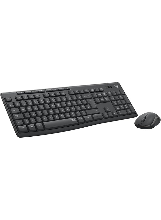 Logitech MK295 Silent Wireless Mouse & Keyboard Combo with SilentTouch Technology, Full Numpad, Advanced Optical Tracking, Lag-Free Wireless, 90% Less Noise, EN Keyboard - Graphite - Image 1