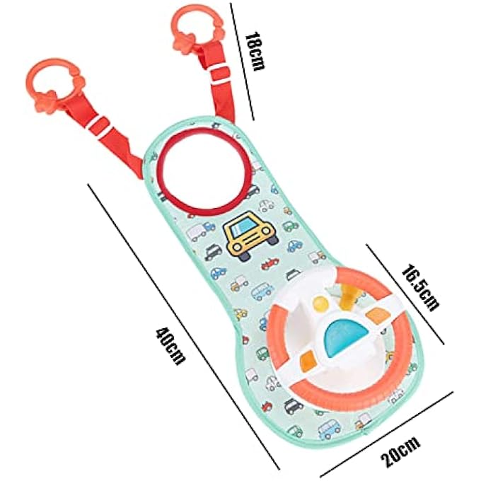 BABY CAR SEAT TOYS WITH MIRROR, STEERING WHEEL, MUSIC LIGHTS, DRIVING SOUNDS & ROLE PLAY GAME - Image 2