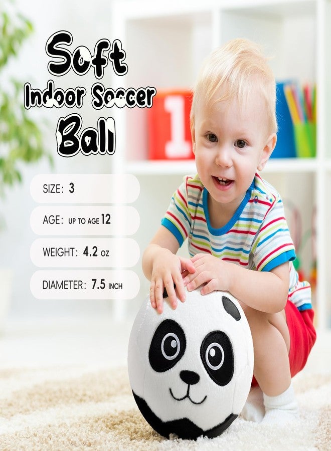 VangeBow Silent Indoor Soccer Balls for Toddlers 1-3, Inflatable Soft Plush Baby Toddler Soccer Ball Toys Gifts for 1 2 3 4 5 Year Old Boy Girl First Birthday Gift (Panda, Pump Include) - Image 3