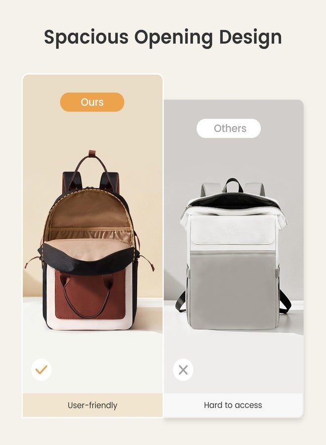 LOVEVOOK Laptop Backpack for Women - Stylish Work Backpack with Large Cup Holder, Waterproof College Teacher Backpack, Beige-khaki, 15.6 Inch, Modern - Image 3