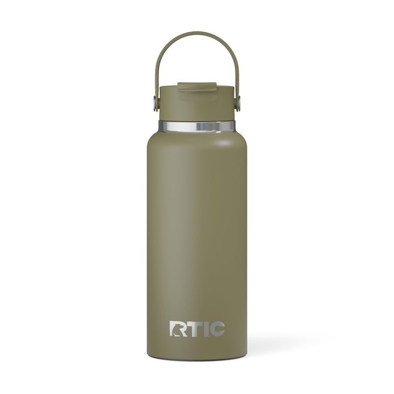 RTIC 32oz Outback Water Bottle, Ceramic Lined, Insulated, Stainless Steel, Double Wall Vacuum-Insulation, Leak-Proof Lid, BPA-Free Water Flask Hiking, Running, Sports, Outdoor, Olive - Image 1
