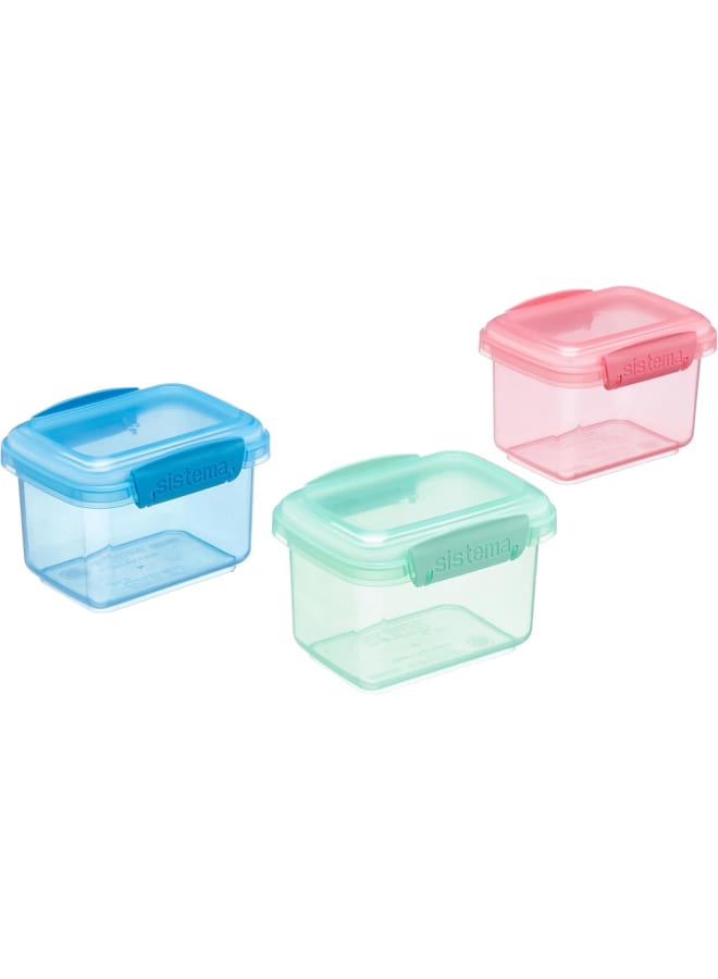 Sistema Sandwich Lunch Boxes 3-Pieces, 400 Ml Capacity, (Spring Green, Radiant Raspberry, Blue Lagoon) - Image 1